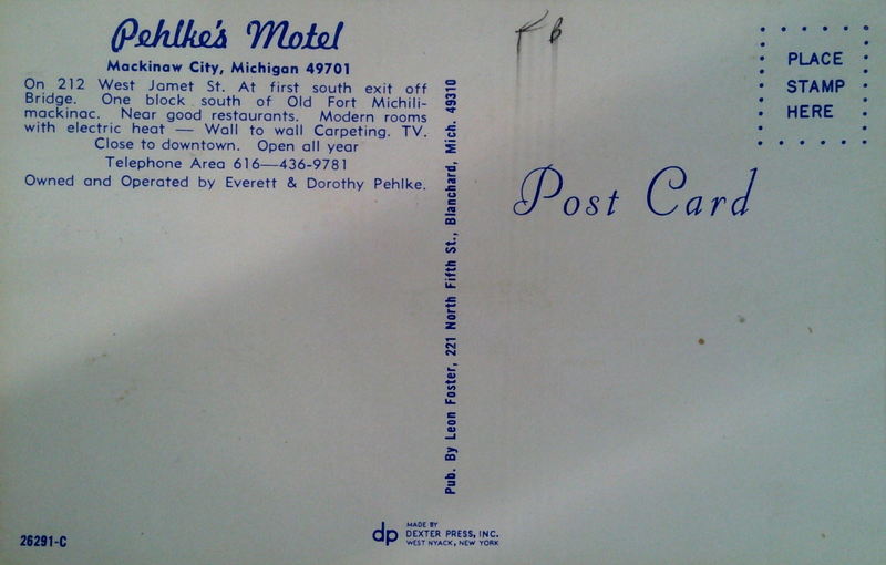 Pehlkes Motel - Old Postcard